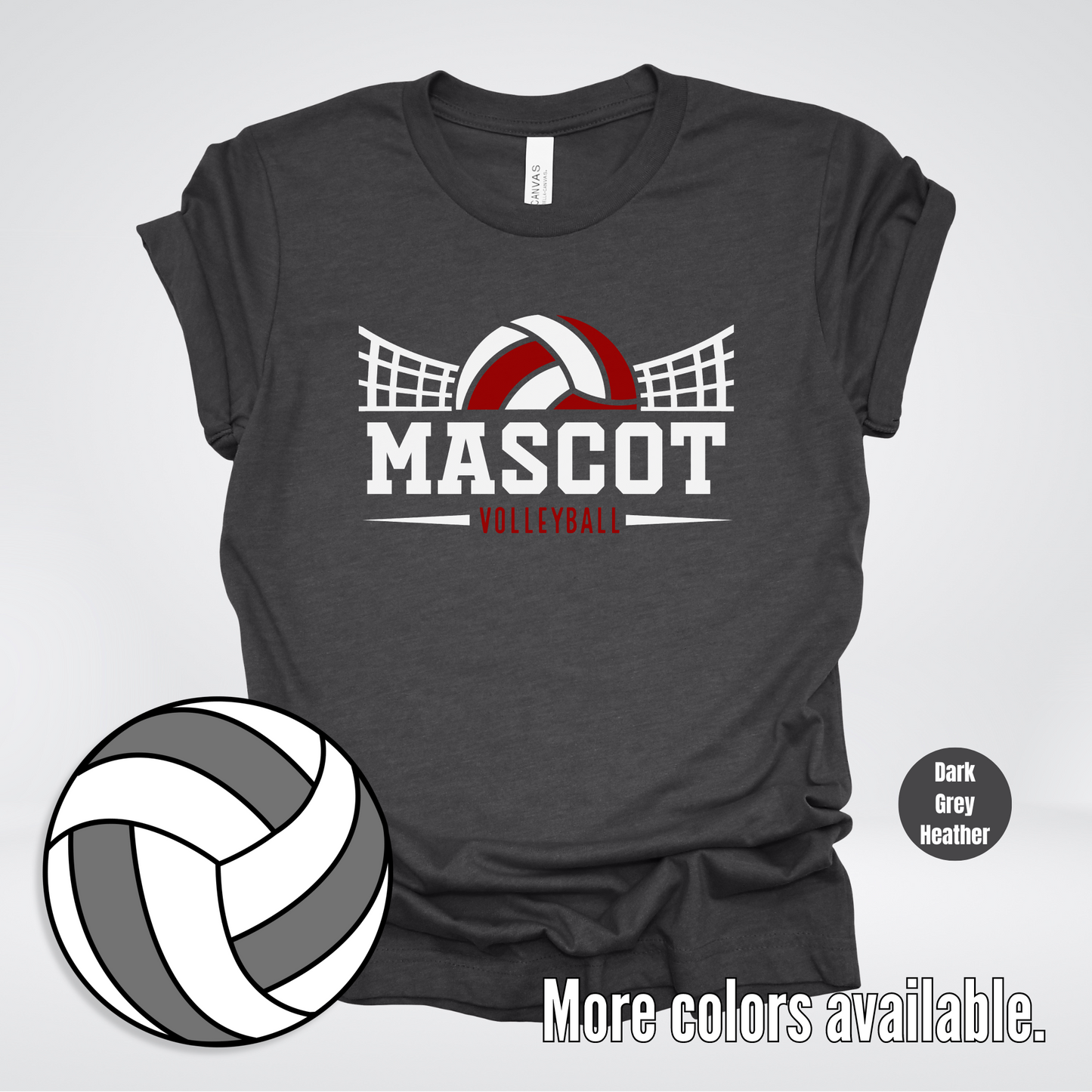 Custom Mascot – Maroon - Volleyball Design 36 T-Shirt