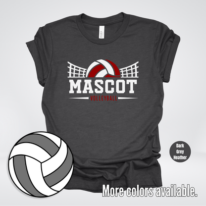 Custom Mascot – Maroon - Volleyball Design 36 T-Shirt