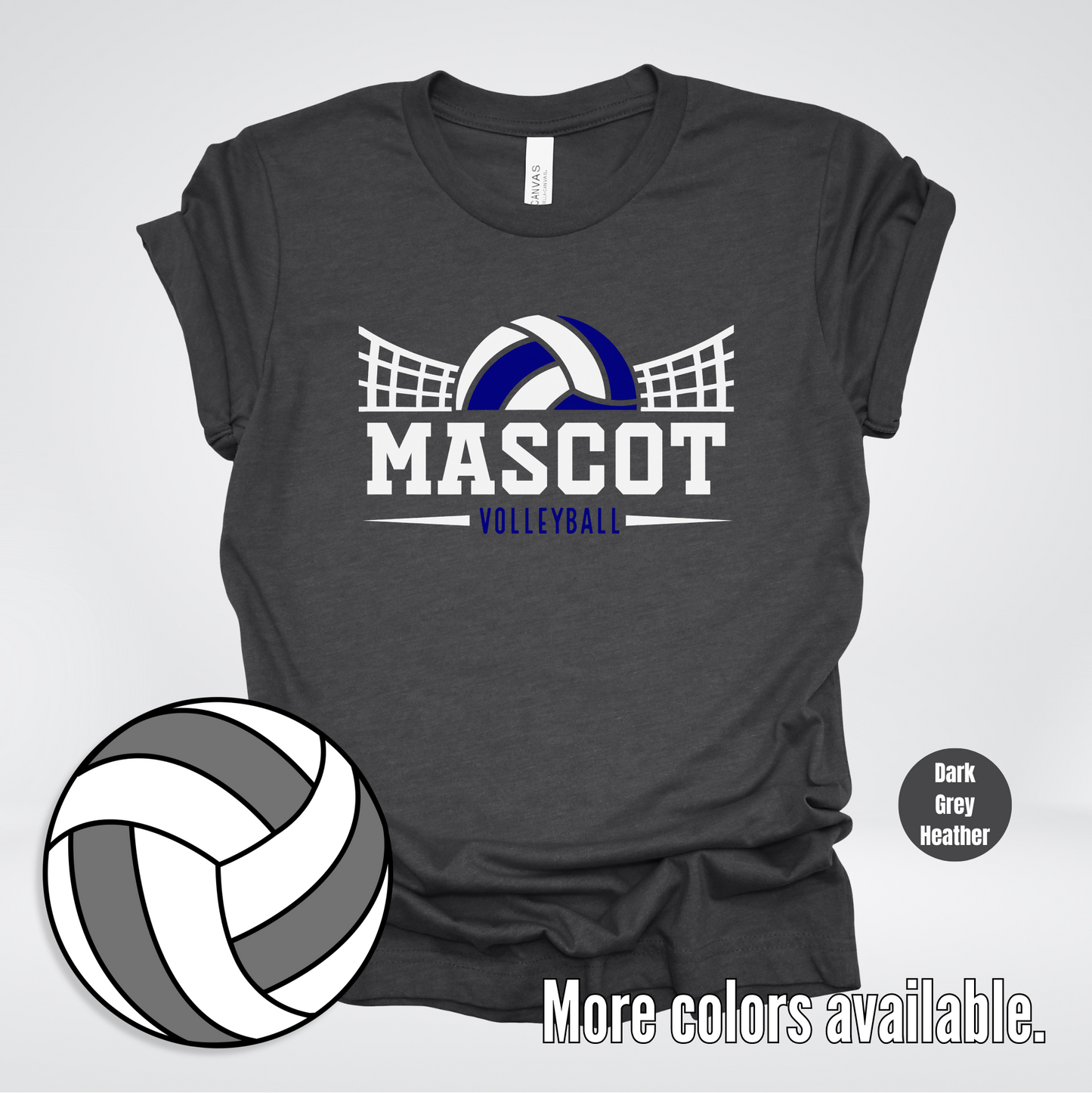 Custom Mascot – Navy - Volleyball Design 34 T-Shirt
