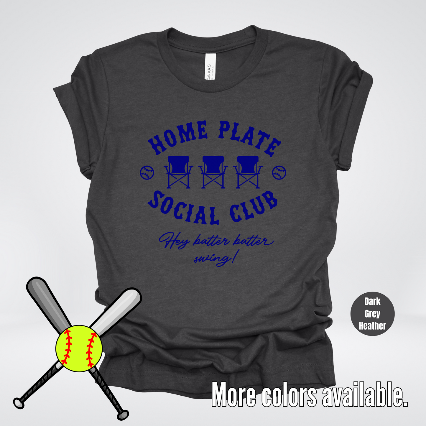 Home Plate Social Club – Navy Design - Softball Baseball T-Shirt