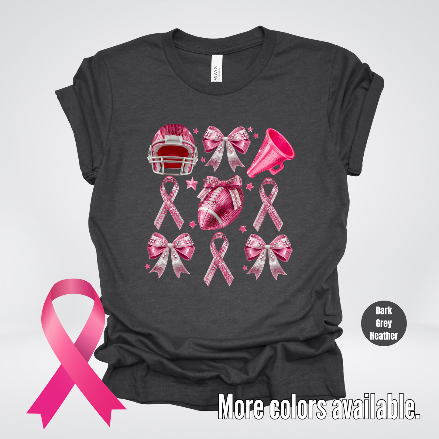 Pink Out Football Coquette Breast Cancer Awareness T-Shirt