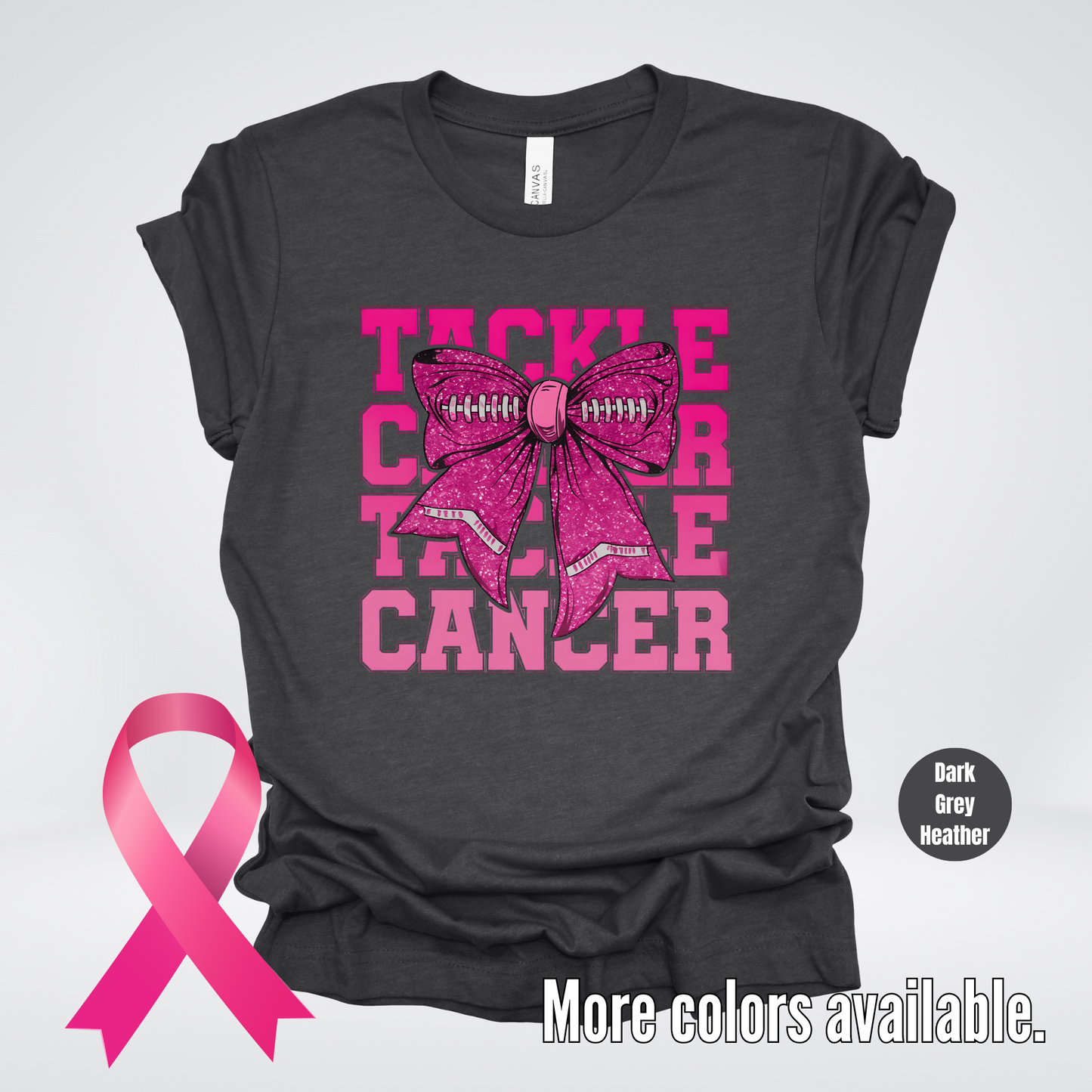 Tackle Cancer Coquette Football Breast Cancer Awareness 2 T-Shirt