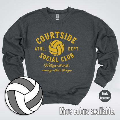 Courtside Social Club – Gold – Volleyball Design Crewneck Sweatshirt