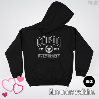 Cupid University Est 1823 White Design Youth Hoodie