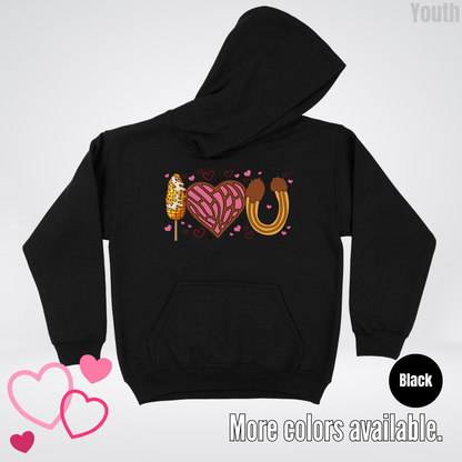 I Love You Elote Concha Churro Youth Hoodie