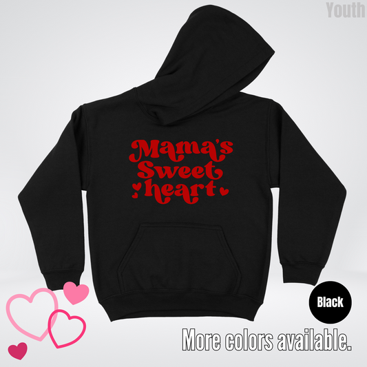 Mama's Sweet Heart Red Design Youth Hoodie
