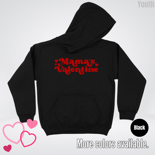 Mamas Valentine Retro Red Design Youth Hoodie