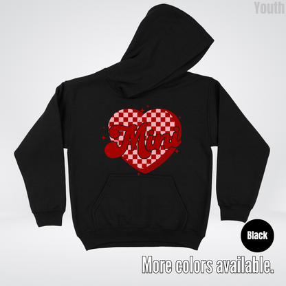 Mini Checkered Heart Youth Hoodie