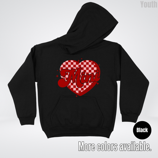Mini Checkered Heart Youth Hoodie