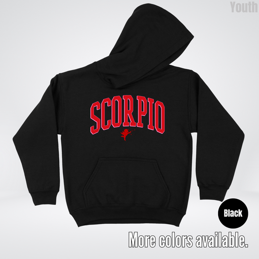 Scorpio Valentines Day Varsity Youth Hoodie