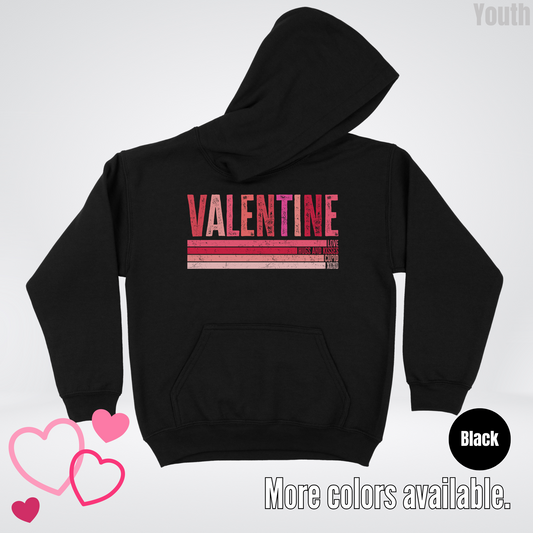 Valentine Hugs & Kisses Youth Hoodie