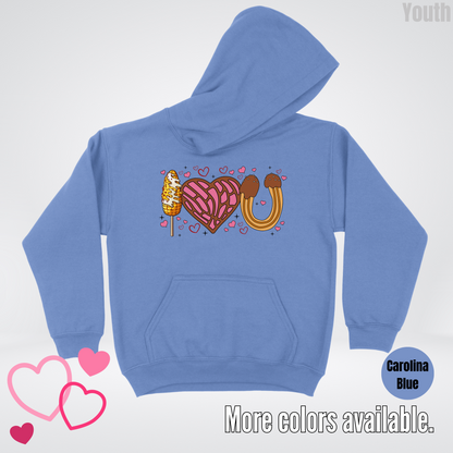 I Love You Elote Concha Churro Youth Hoodie