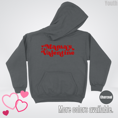 Mamas Valentine Retro Red Design Youth Hoodie