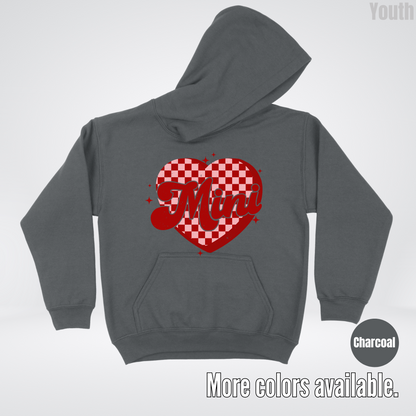 Mini Checkered Heart Youth Hoodie