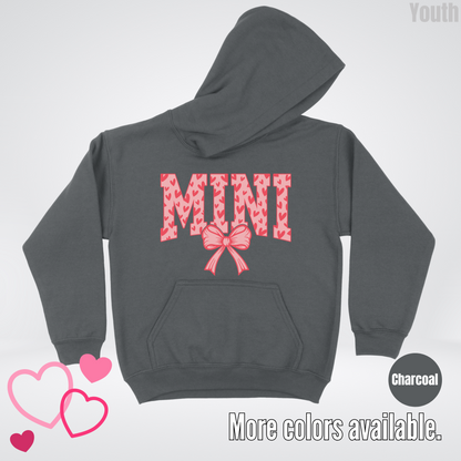 Mini Coquette Hearts Valentines Day Youth Hoodie