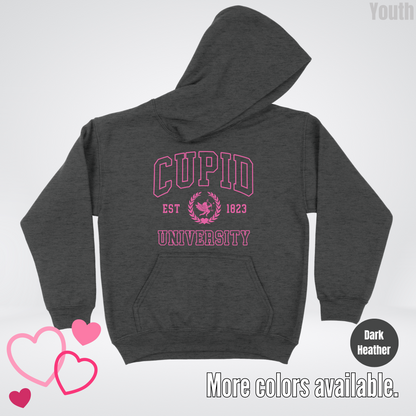 Cupid University Est 1823 Bright Pink Design Youth Hoodie