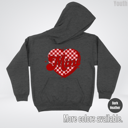 Mini Checkered Heart Youth Hoodie