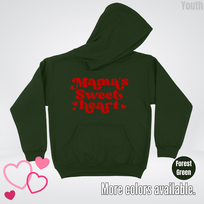 Mama's Sweet Heart Red Design Youth Hoodie