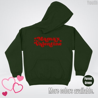 Mamas Valentine Retro Red Design Youth Hoodie