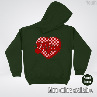 Mini Checkered Heart Youth Hoodie