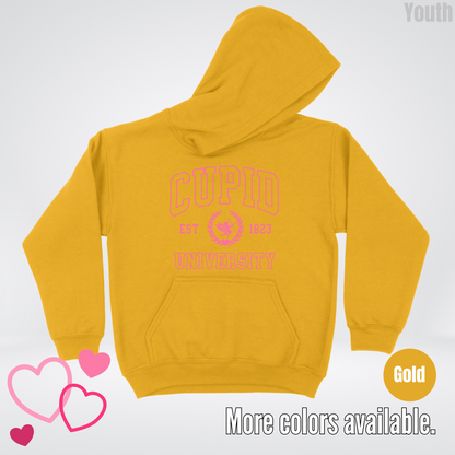 Cupid University Est 1823 Bright Pink Design Youth Hoodie