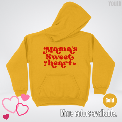 Mama's Sweet Heart Red Design Youth Hoodie