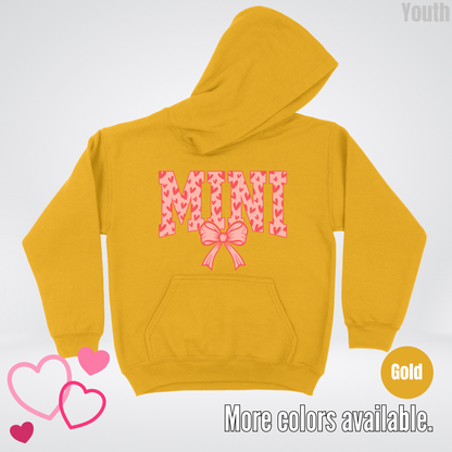 Mini Coquette Hearts Valentines Day Youth Hoodie