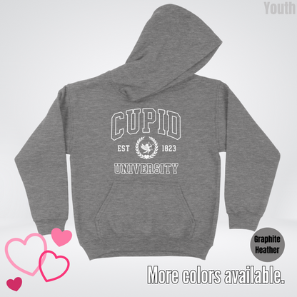 Cupid University Est 1823 White Design Youth Hoodie