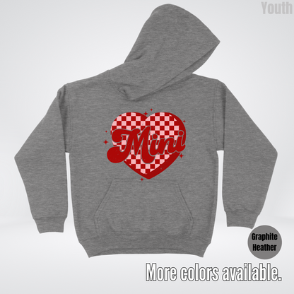 Mini Checkered Heart Youth Hoodie
