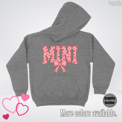 Mini Coquette Hearts Valentines Day Youth Hoodie