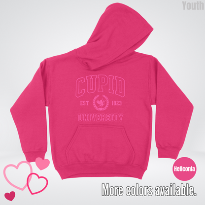 Cupid University Est 1823 Bright Pink Design Youth Hoodie