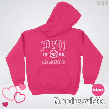 Cupid University Est 1823 White Design Youth Hoodie