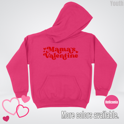 Mamas Valentine Retro Red Design Youth Hoodie