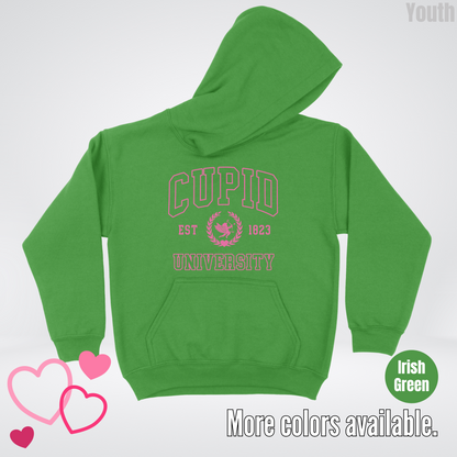 Cupid University Est 1823 Bright Pink Design Youth Hoodie