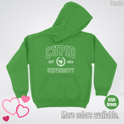 Cupid University Est 1823 White Design Youth Hoodie