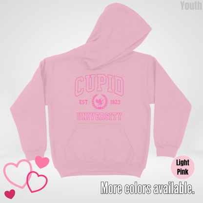 Cupid University Est 1823 Bright Pink Design Youth Hoodie