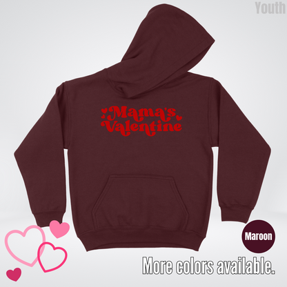 Mamas Valentine Retro Red Design Youth Hoodie