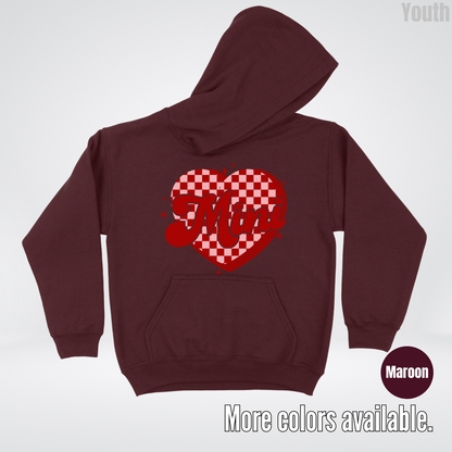 Mini Checkered Heart Youth Hoodie