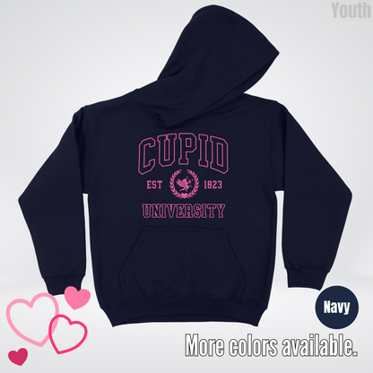 Cupid University Est 1823 Bright Pink Design Youth Hoodie