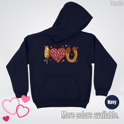 I Love You Elote Concha Churro Youth Hoodie