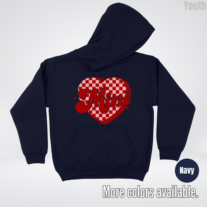 Mini Checkered Heart Youth Hoodie