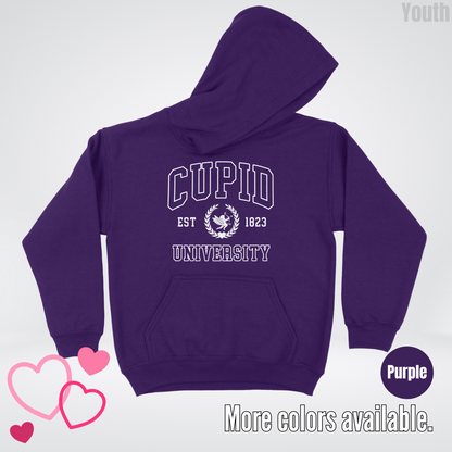 Cupid University Est 1823 White Design Youth Hoodie