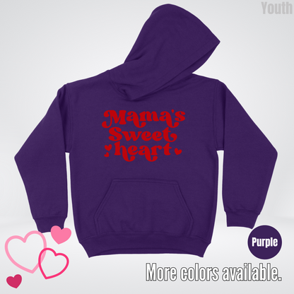 Mama's Sweet Heart Red Design Youth Hoodie