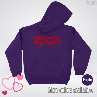 Mamas Valentine Retro Red Design Youth Hoodie