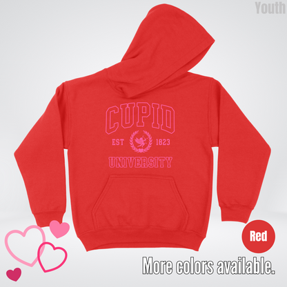 Cupid University Est 1823 Bright Pink Design Youth Hoodie
