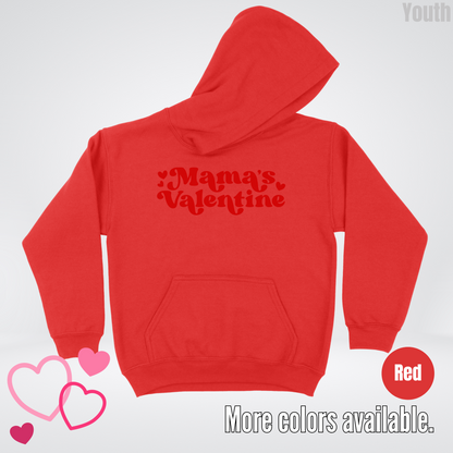 Mamas Valentine Retro Red Design Youth Hoodie