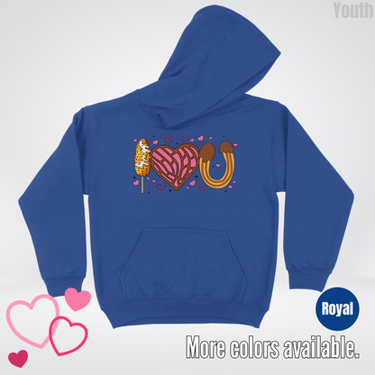 I Love You Elote Concha Churro Youth Hoodie