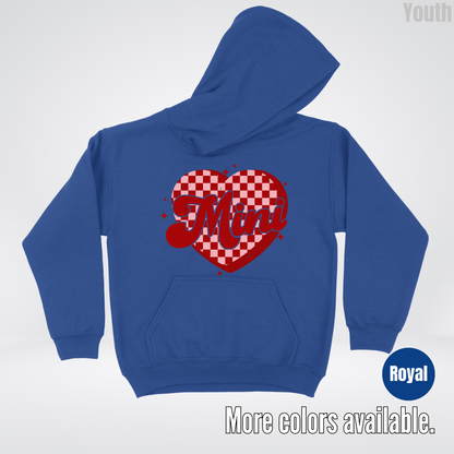 Mini Checkered Heart Youth Hoodie