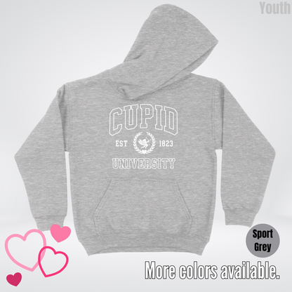 Cupid University Est 1823 White Design Youth Hoodie