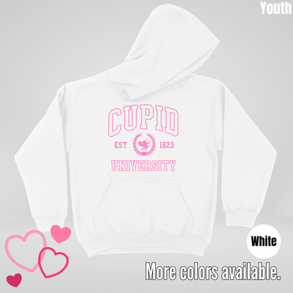 Cupid University Est 1823 Bright Pink Design Youth Hoodie